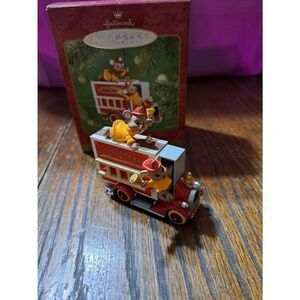 Vintage 2001 Hallmark Keepsake 4 Alarm Friends Mice Firetruck Christmas Ornament